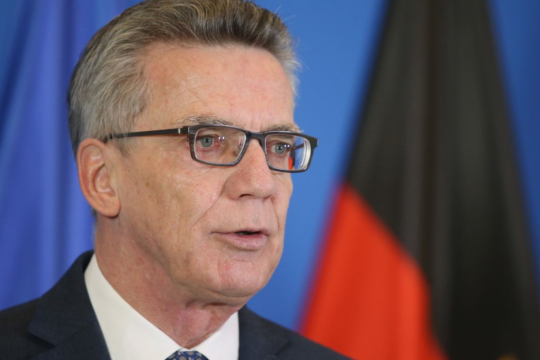German Interior Minister Thomas de Maiziere praised authorities for preventing a "serious terror attack."