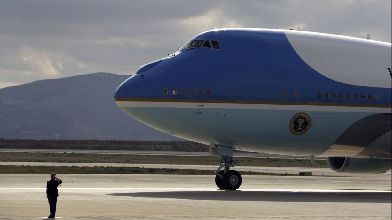 Air Force One touches down at the Athens airport on November 15. Obama was the first sitting US president to visit Greece since Bill Clinton in 1999.