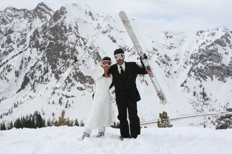 Danelle and Rob first connected après skiing in Taos, New Mexico. They  got married in 2008 at the top of the mountain in Snowbird, Utah. <br />