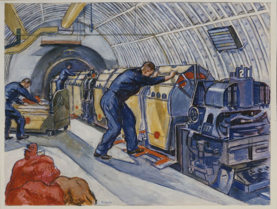 Post Office Underground Railway, Artwork for a poster c.1939 by Richard Ziegle