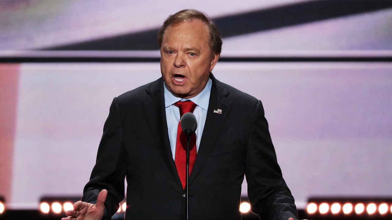 Harold Hamm, here speaking at the 2016 Republican National Convention, personally attended the vote that hiked taxes on energy production.