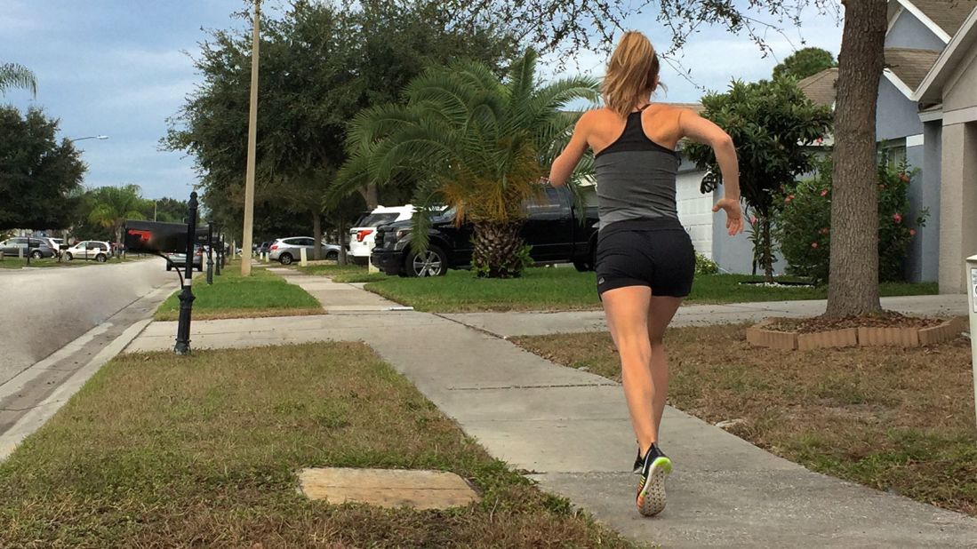 BREAST FOOT FORWARD: Woman films her chest while jogging [VIDEO