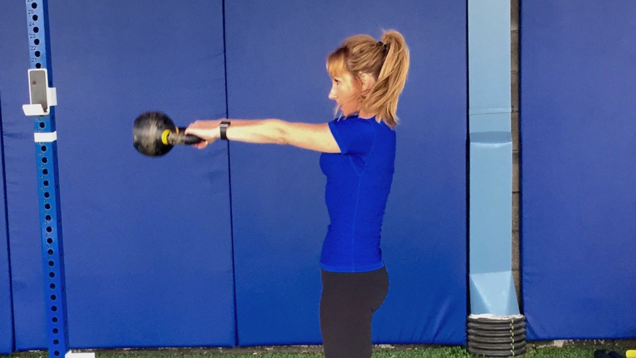 The flowing, rhythmic nature of kettlebell swings can feel like meditation in motion. It may look simple, but be sure to use proper form to avoid injury.
