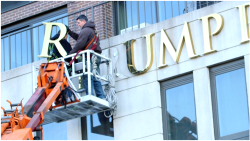 trump sign teardown nyc