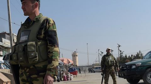 Afghan security personnel keep watch near the US military base in Bagram, 50 km (31 miles) north of Kabul, after an explosion on November 12, 2016. The country has been experiencing a spate of attacks against foreign and government targets.