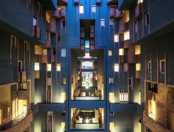 With Walden 7, Catalan architect Ricardo Bofil set out to change perceptions of low-income housing. Built in 1975, the building comprises 18 individual towers that have been fused together. There are 446 units total. 