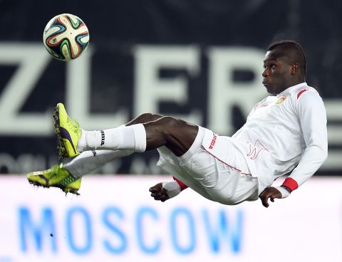 British-Ghanian player Emmanuel Frimpong received a red card in the first match of the 2015 Russian soccer season after making an obscene gesture at Spartak Moscow. He later wrote on social media that he was responding to racial abuse from the stands.  "(I) am a human being shouldn't be racially abused for the game that I love," he wrote. "And yet we going to hold a World Cup in this country where African(s) will have to come play football."<br />