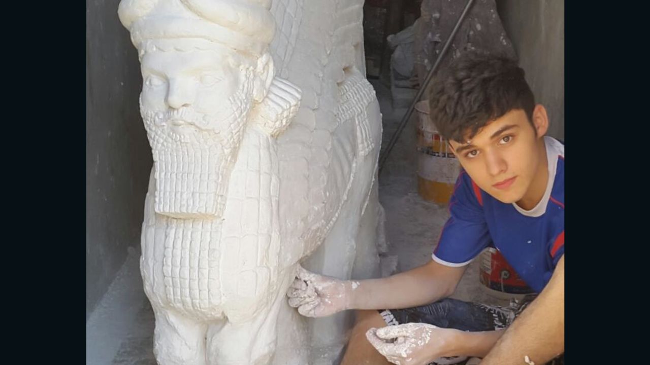 Thabit has been sculpting immaculate statues that resemble some of the Assyrian artifacts destroyed by ISIS