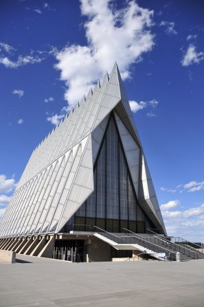 Completed in 1963, the United States Air Force Academy Cadet Chapel has 17 spires made of glass and aluminum. It was named one of Architectural Digest's most unusual churches in 2015. 