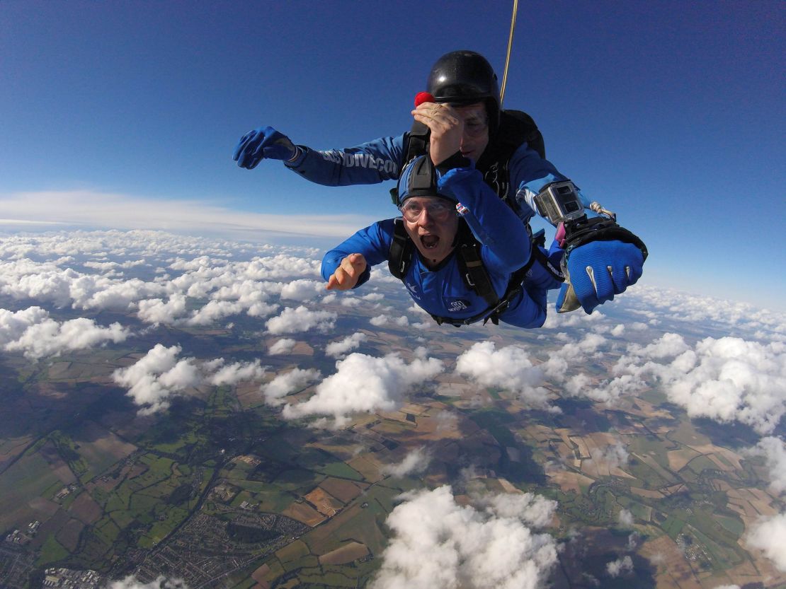 Ryan Mancey, the chief instructor from Go Sky Dive, did the jump with Rees. They'd been training for months to perform the difficult task as safely as possible.