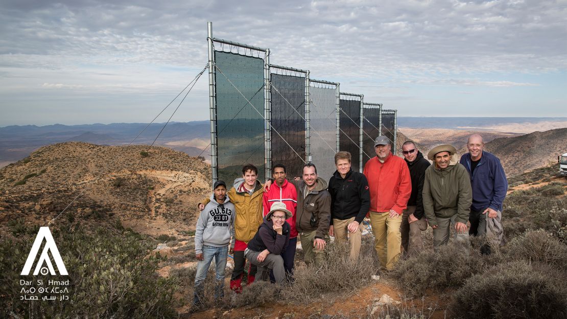 The German and Moroccan team behind the fog-catching project.