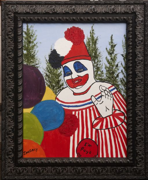 Nathan Roberts owns a number of items belonging to criminals, like this "Pogo" painting produced by an imprisoned John Wayne Gacy. 