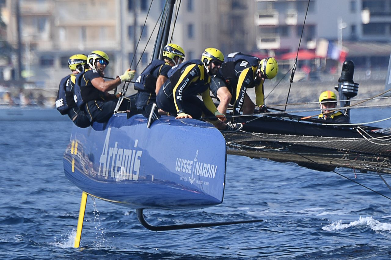 Competitors in the America's Cup face challenging sailing. Here the Swedish team is pictured in action off Toulon in September.