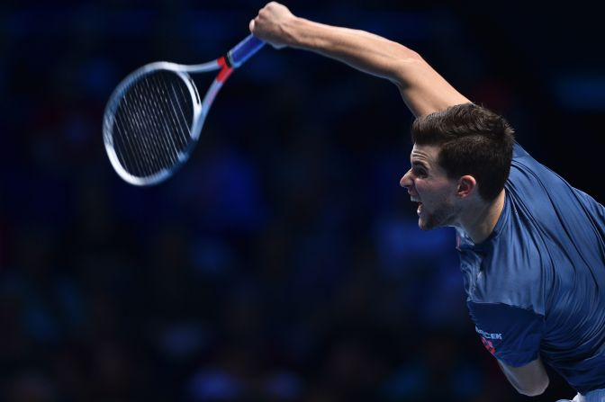 In Thursday's evening match, Dominic Thiem faced Milos Raonic with both men attempting to reach the semifinals of the competition for the first time.