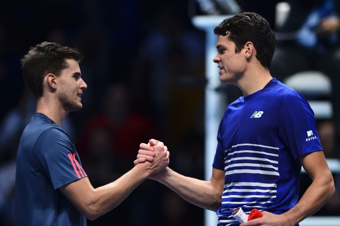 It paid off. Thiem might have won more matches from a set down than any other player this season, but Raonic ultimately took the second quite comfortably. With victory here, he becomes the first Canadian in history to reach the semifinals of this competition. Bring on Saturday. 7-6 (7-5), 6-3