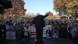 Sen. Bernie Sanders, (I-VT), speaks during a rally on Capitol Hill, November 17, 2016 in Washington, DC.