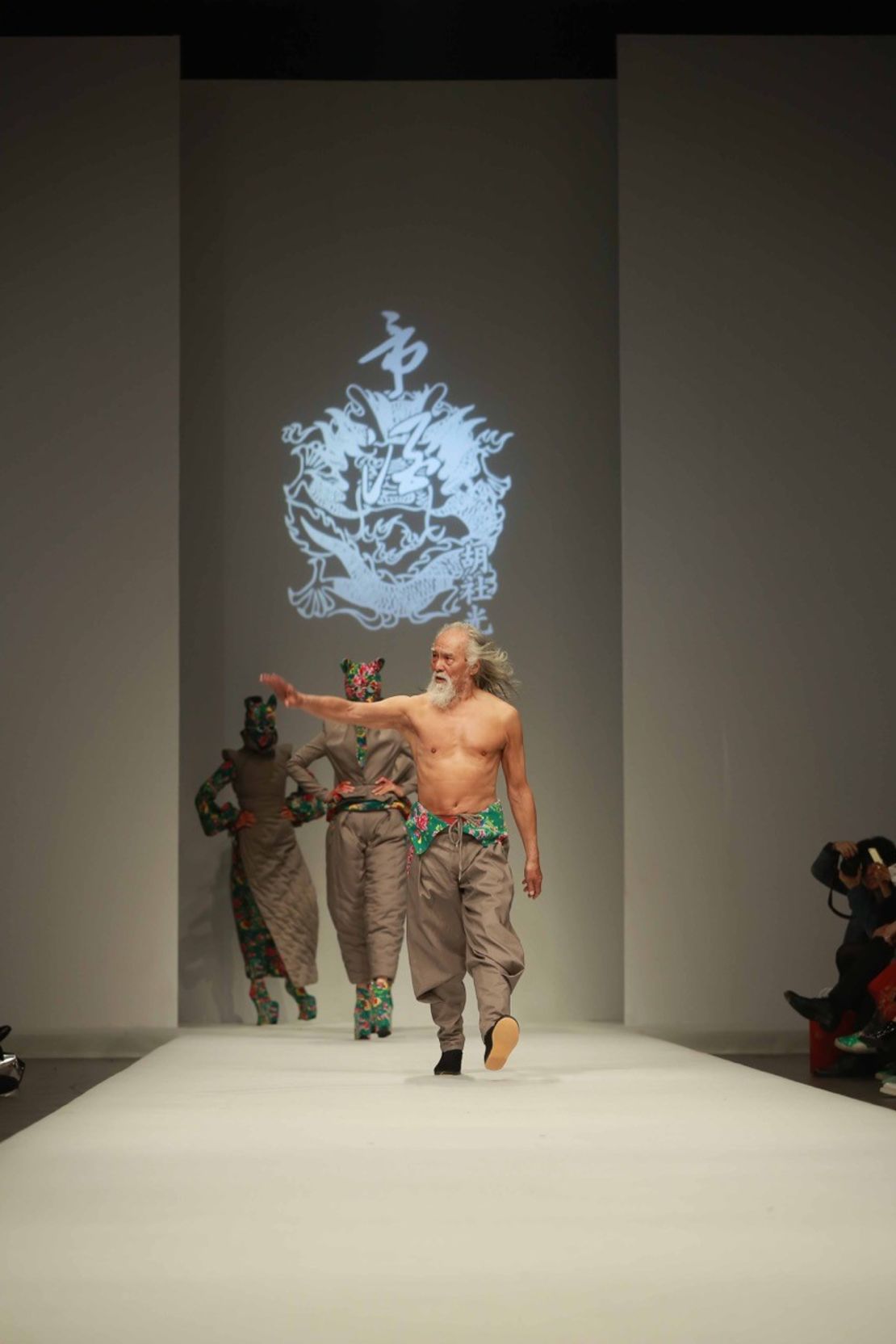 Wang Dashun walks the runway at China Fashion Week in 2015