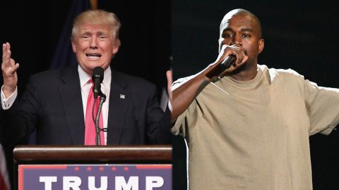 SCRANTON, PA - JULY 27: Republican Presidential candidate Donald Trump addresses a crowd of supporters on July 27, 2016 in Scranton, Pennsylvania. Trump spoke at the Lackawanna College Student Union Gymnasium. (Photo by John Moore/Getty Images)
LOS ANGELES, CA - AUGUST 30: Vanguard Award winner Kanye West speaks onstage during the 2015 MTV Video Music Awards at Microsoft Theater on August 30, 2015 in Los Angeles, California. (Photo by Kevork Djansezian/Getty Images)