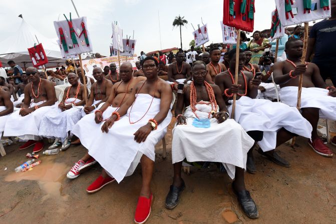 Royalist supporters look on during the coronation ceremony.