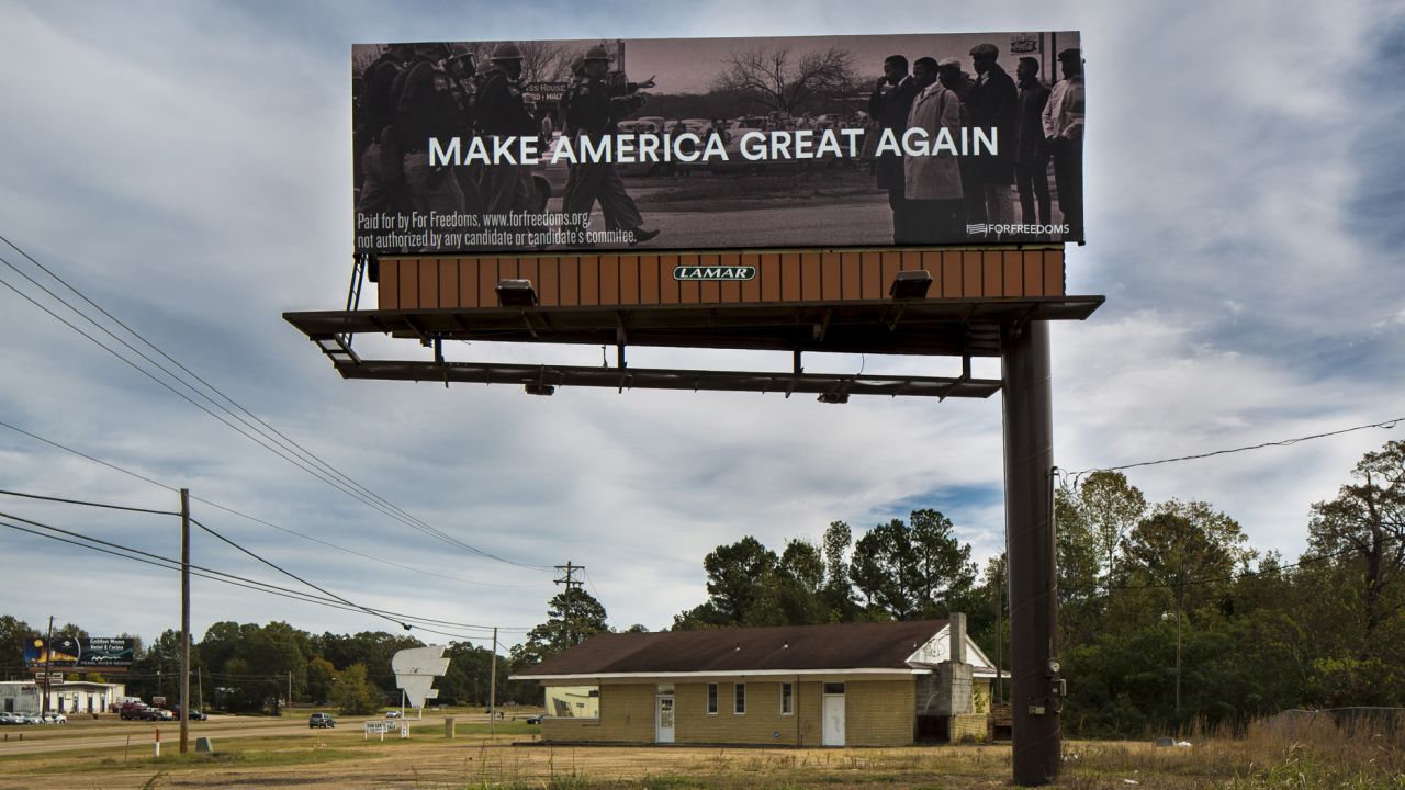 Political action committee For Freedoms put up this billboard in Pearl, Mississippi.