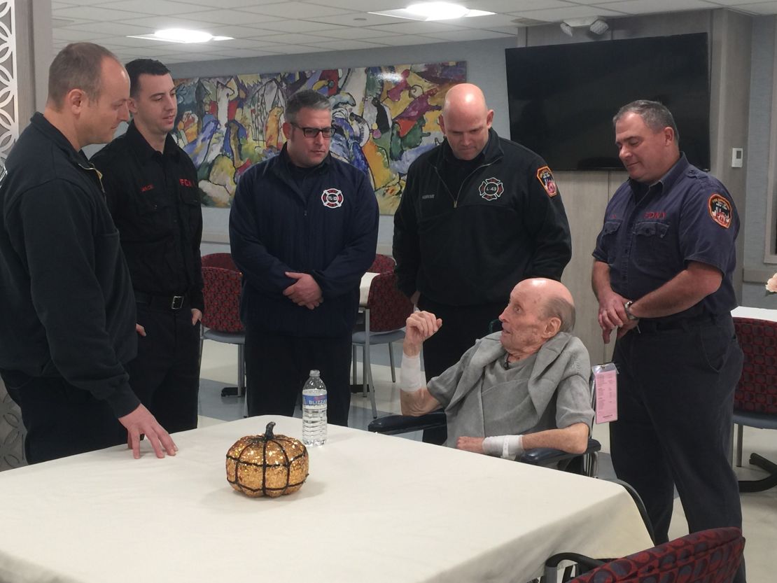 The firefighters recently visited Duffy.