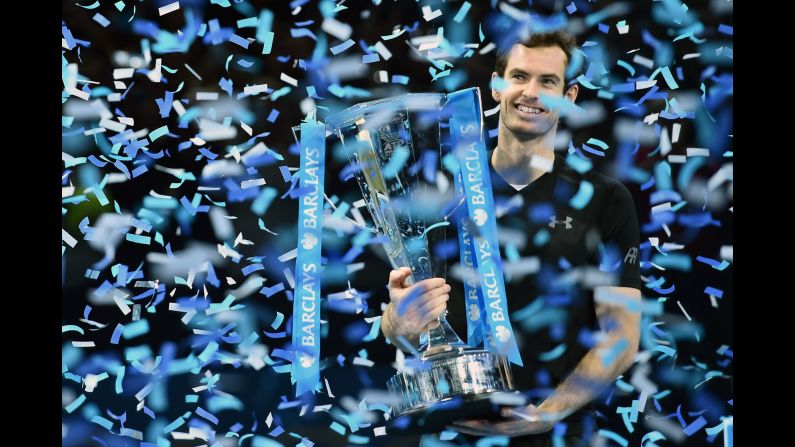 Andy Murray, the world's No. 1 tennis player, holds his trophy after <a href="index.php?page=&url=http%3A%2F%2Fwww.cnn.com%2F2016%2F11%2F20%2Ftennis%2Fmurray-djokovic-atp-finals-world-no-1%2Findex.html" target="_blank">winning the ATP World Tour Finals</a> in London on Sunday, November 20. Murray defeated former No. 1 Novak Djokovic 6-3, 6-4.