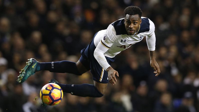 Tottenham defender Danny Rose heads the ball during a Premier League match in London on Saturday, November 19.