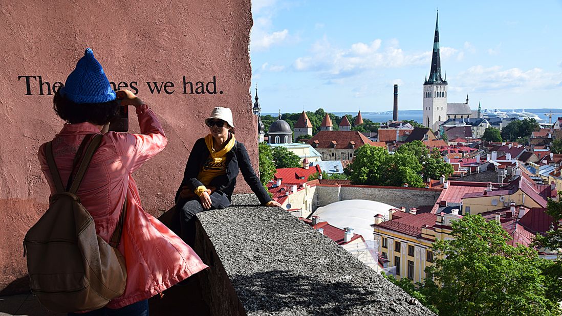 Atop Toompea Hill, the Kohtuotsa viewing platform offers a panoramic view of Tallinn's old town as well as the modern business center. 