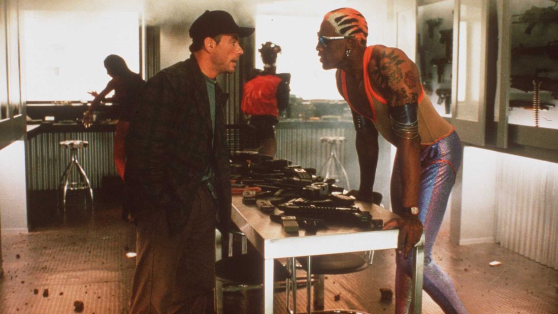 Rodman stars in the 1997 action movie "Double Team," opposite Jean-Claude Van Damme. He also branched out to pro wrestling for a short time.