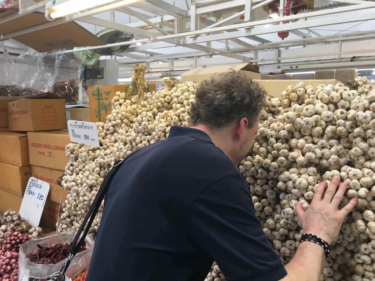 Sven Elverfeld takes in the scents at Bangkok's Or Tor Kor market.