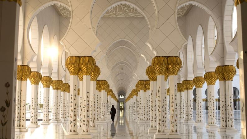 The white marble covered Sheikh Zayed Grand Mosque -- featuring 82  domes -- is one of the most stunning landmarks in Abu Dhabi. Michelle Karam, from <a href="index.php?page=&url=http%3A%2F%2Ftraveljunkiediary.com%2F" target="_blank" target="_blank">Travel Junkie Diary</a>, says a dinner at the <a href="index.php?page=&url=http%3A%2F%2Fwww.ritzcarlton.com%2Fen%2Fhotels%2Fuae%2Fabu-dhabi" target="_blank" target="_blank">Ritz-Carlton Abu Dhabi</a> offers great views of the mosque. 