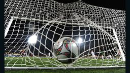 The ball shot by Spanish Cesc Fabregas hits the nets inside the goal during the FIFA Confederations Cup football match New Zealand vs Spain on June 14, 2009 at the Royal Bakofeng Stadium in Rustenburg.   AFP PHOTO / PIERRE-PHILIPPE MARCOU (Photo credit should read PIERRE-PHILIPPE MARCOU/AFP/Getty Images)