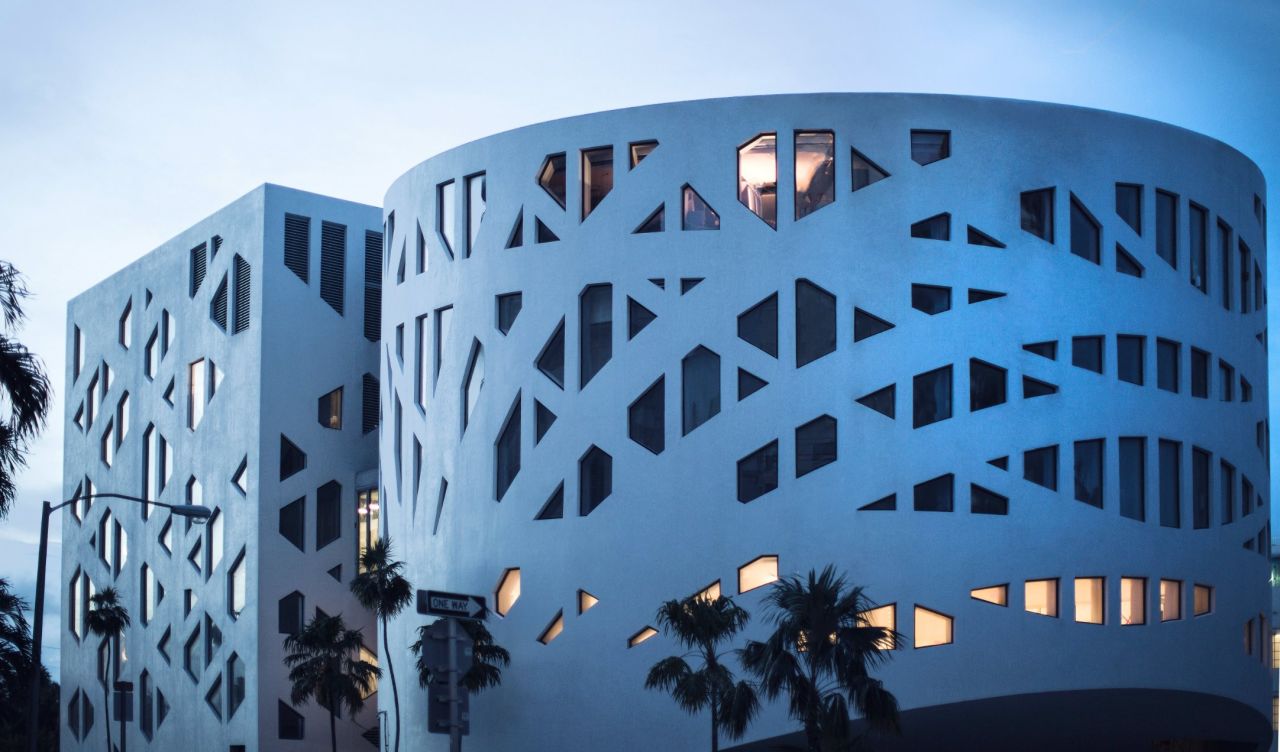 Of all the buildings that make up the Faena district in sleepy Mid-Beach -- including those by esteemed architects Norman Foster, Brandon Haw and Bill Sofield -- the most striking is this groundbreaking design by Pritzker Prize-winner Rem Koolhaas and his Office for Metropolitan Architecture (OMA).