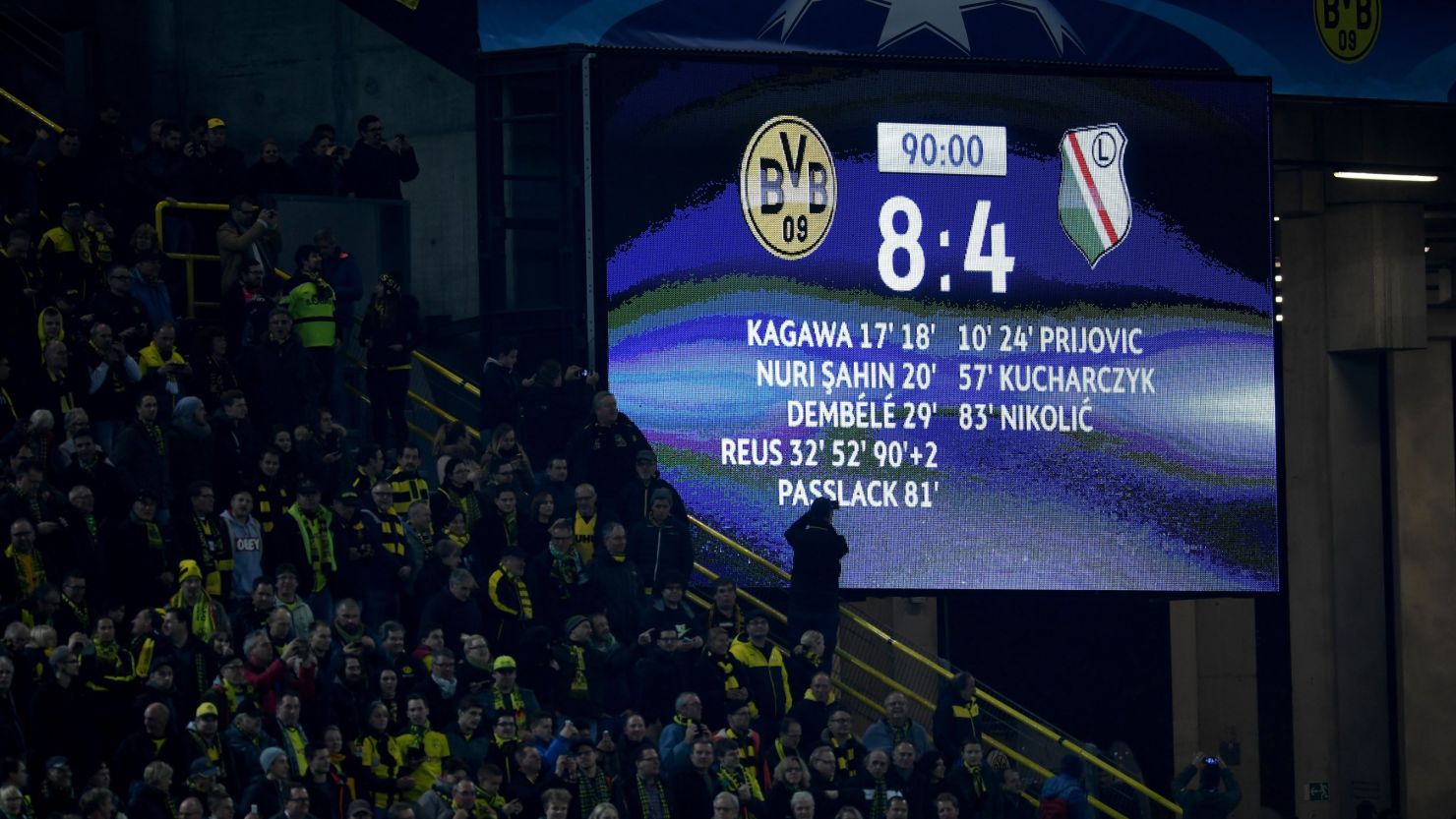 The scoreboard struggled to keep up with the goals in Dortmund.