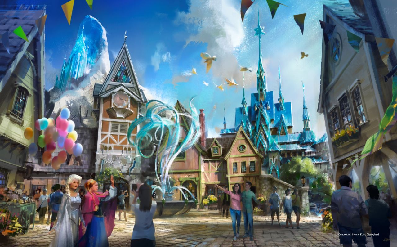 <strong>Arendelle: </strong>Hong Kong Disneyland's Arendelle concept art. The new land will be located behind Fantasyland.