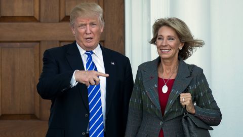 President-elect Donald Trump and Betsy DeVos