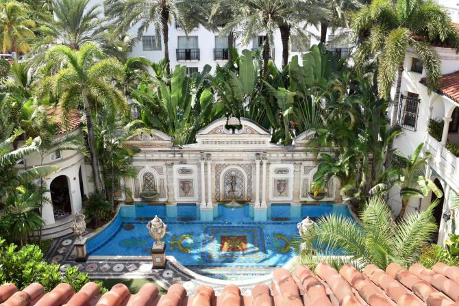 The house -- which includes this "Million Mosaic Pool," featuring thousands of 24k gold tiles -- was at the center of the beau monde that orbited Versace until his untimely murder on its front steps in 1998. <br /><br />Now in its umpteenth incarnation as a boutique hotel, this popular tourist attraction and Instagram background will be further immortalized when it becomes the <a href="index.php?page=&url=http%3A%2F%2Fedition.cnn.com%2F2016%2F10%2F18%2Fentertainment%2Famerican-crime-story-versace-season-3%2F">setting and subject</a> for season three of "American Crime Story." 