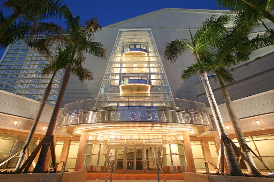 As the premier performing arts center in Florida and the second largest in the country, the Adrienne Arsht Center for the Performing Arts is a modern, multi-theater venue that hosts the Miami City Ballet and the Miami Symphony Orchestra.