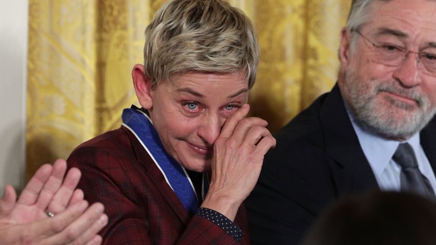 Ellen DeGeneres tears up
