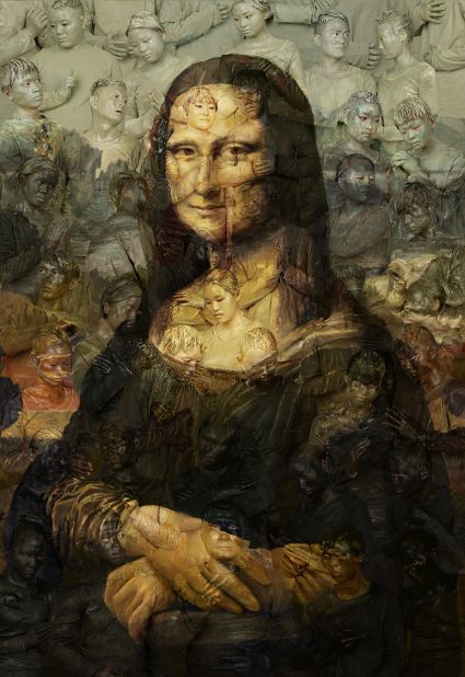 Art Hacker is currently on display at Klein Sun gallery in New York. Here, Liu recreated the Mona Lisa. 