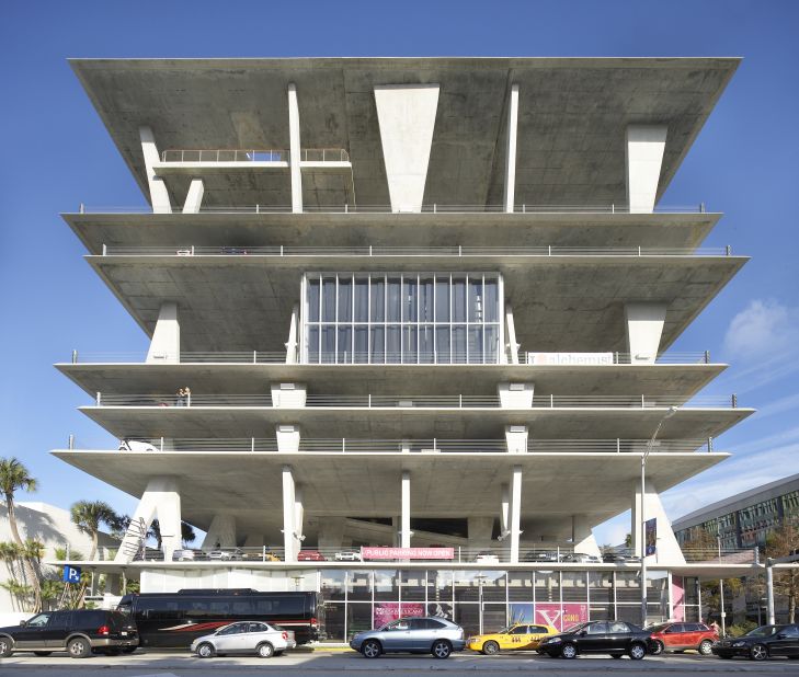 This Brutalist parking structure, known as "Eleven Eleven" or the Garage, has insinuated itself into the skyline and popular imagination. The handiwork of Herzog & de Meuron, this parking garage of peerless sophistication at once recalls Paul Rudolph's bunker-like constructions of the 1960s, and Morris Lapidus' languid take on modernism, which defined Miami in its post-war heyday. Eleven Eleven also kicked off the city's high design craze for commercial projects (and, not surprisingly, for newfangled garages.)