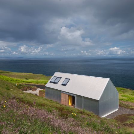Rural Design's Tinhouse is located in Northern Skye. Dickson is a big fan of the building's iron exterior: "It also it reminds me of things like air-streamed caravans and that kind of optimism of the 1960's," the architect says.