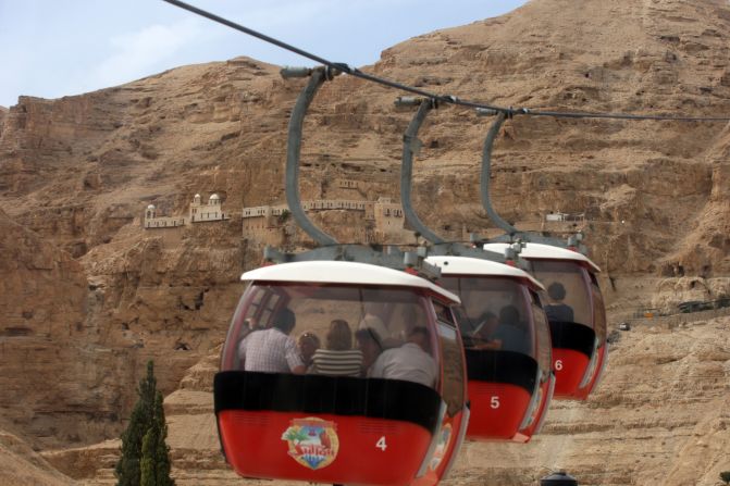 Cable cars lead tourists to the Orthodox Christian monastery of the Temptation in Jericho, which is one of the oldest cities in the world. There is evidence of settlement there dating back to 9000 BC and urban fortifications dating back to 7000 BC, predating Egypt's pyramids by 4,000 years. 