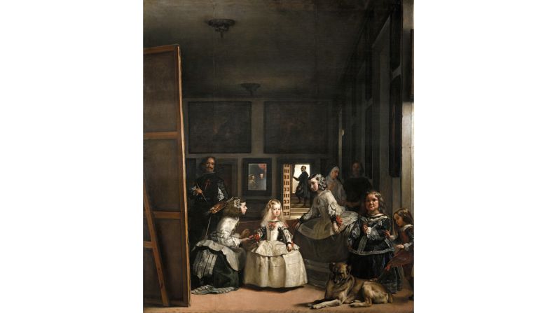 <strong>"Las Meninas" by Diego Velázquez, 1656: </strong>This is the work that inspired Picasso's "Las Meninas" series. A <a href="index.php?page=&url=https%3A%2F%2Fwww.cnn.com%2F2016%2F12%2F12%2Farts%2Fhidden-details-within-ancient-masterpieces%2Findex.html" target="_blank">hidden detail</a>: The man behind the canvas is none other than Velázquez himself. This is the painter's only known self-portrait. 