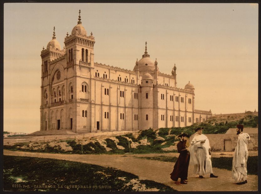 The cathedral, Carthage, Tunisia. Swathes of North Africa were under colonial occupation during the late 19th and early 20th century, with France and Britain holding sway over much of the region.