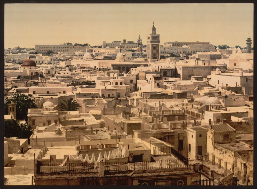 View from Paris Hotel, Tunis. Architecture and indigenous people were both thrown into relief with the newly constructed European enclaves popping up across North Africa