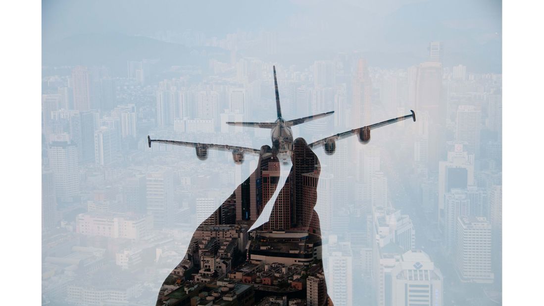 Photographer Jasper James shot his "City Silhouettes" series using a double exposure technique. "I used a toy plane in this shot," says James. "I wanted to see what it would look like out of curiosity."