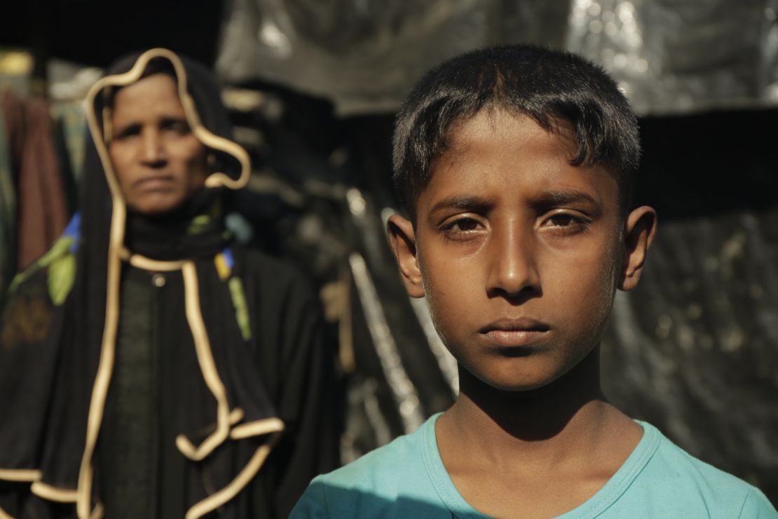 Nassima Khatun and her son.