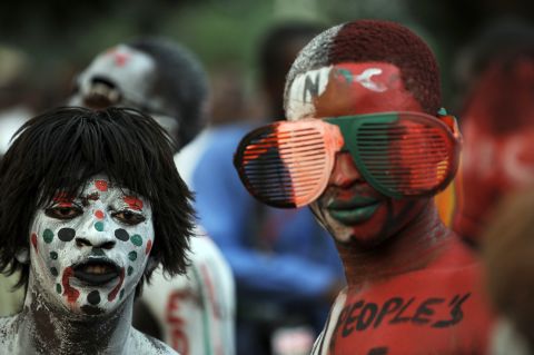 On average 66% of citizens in Ghana have voted in elections since independence in 1957. <br /><br />Pictured: NDC supporters attend a rally in Accra in December 2012 to cheer re-elected President Mahama as he accepts his mandate. 