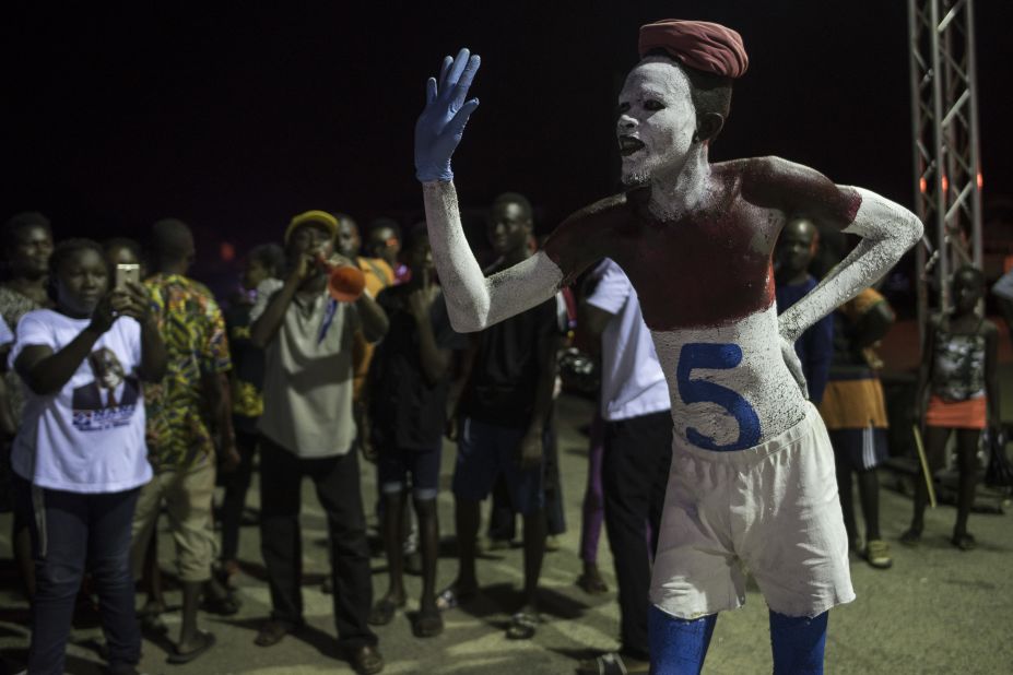 However, CDD-Ghana notes that a small majority of Ghanaians (51%) are convinced that political parties and/or candidates are likely to ignore electoral laws.<br /> <br />Pictured: An NPP supporter with number 5 painted on his body, referring to the position occupied by the party on the electoral roll, takes part in a prayer vigil in Koforidua on November 16, 2016.<em> </em>Photo Christina Aldehuela/AFP/Getty Images